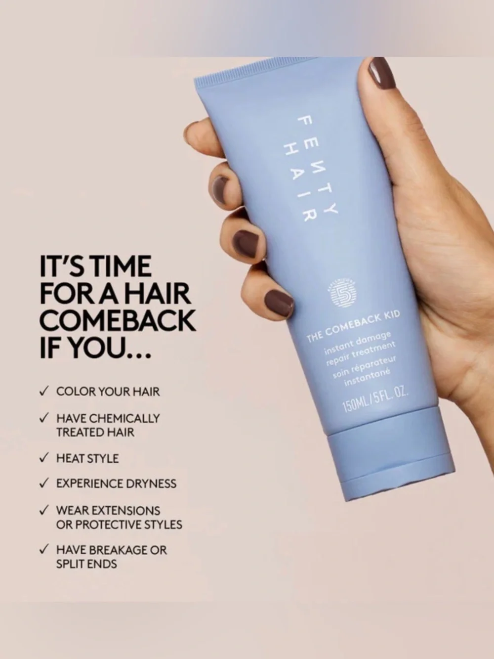 Fenty Beauty Comeback Kid Bond Repair Hair Treatment NWT 5oz